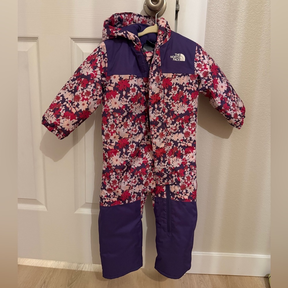 The North Face Purple and pink Baby Snowsuit toddler girl size 12-18 months